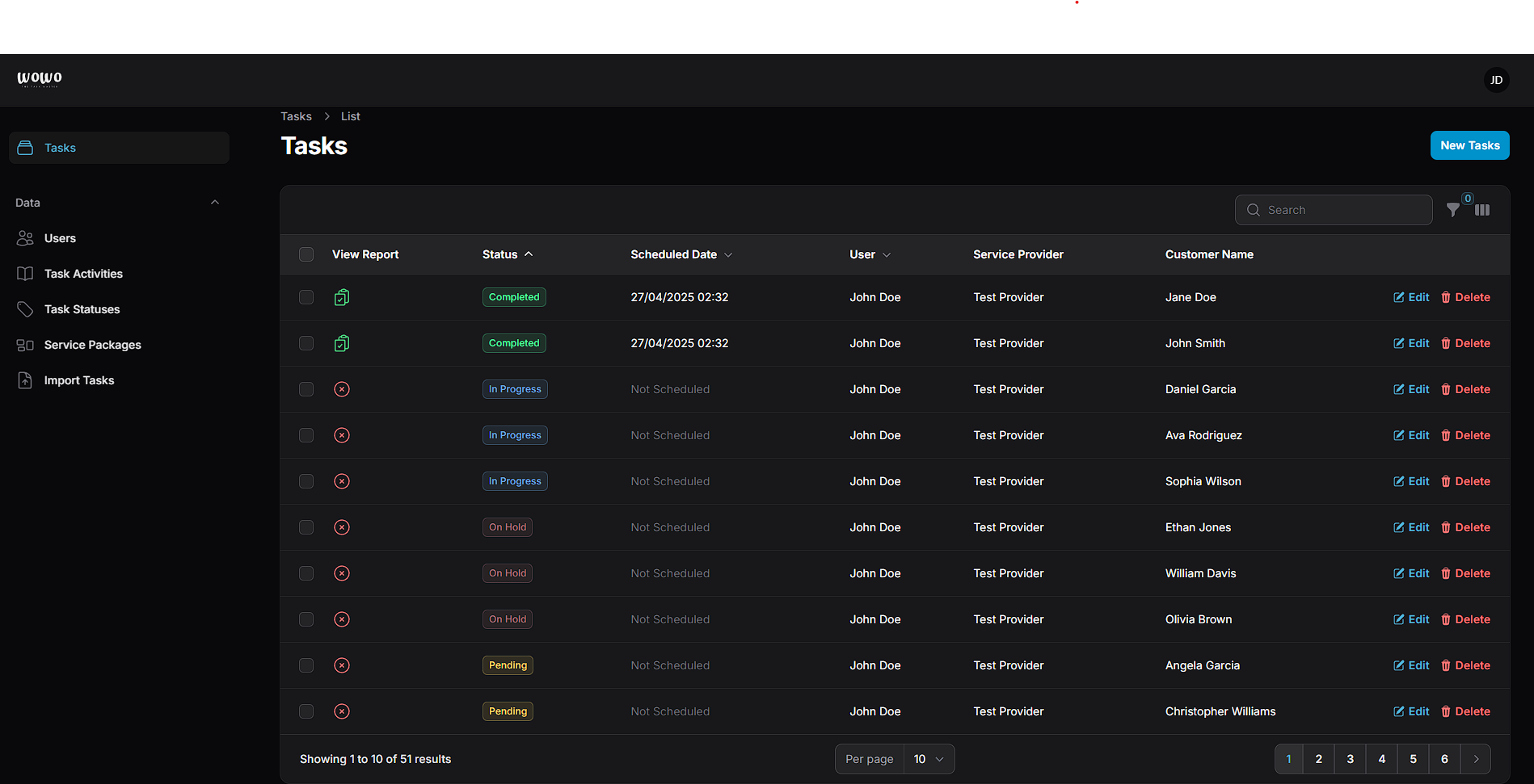 wowo admin dashboard